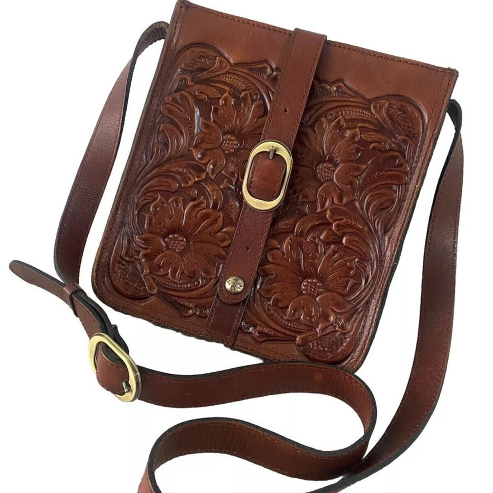 Patricia Nash Brown Embossed Crossbody Bag